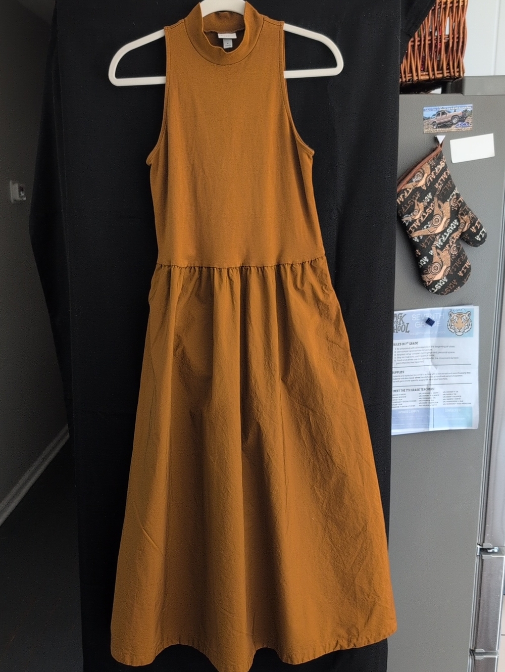 a new day Sleeveless Maxi Dress in Mustard Brown